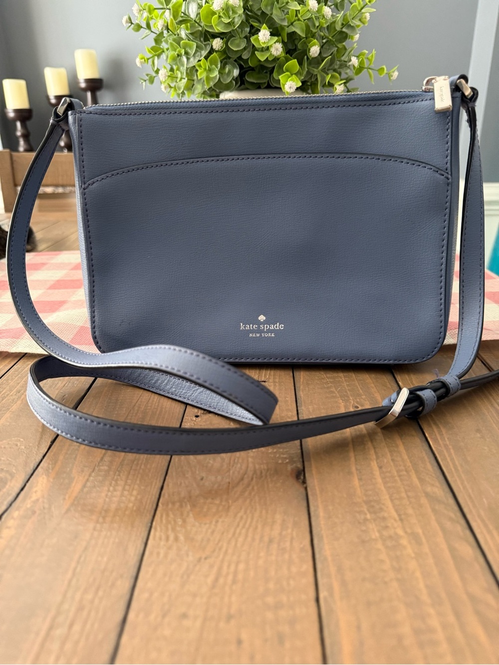 kate spade blue leather crossbody - Picture 2 of 4